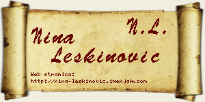 Nina Leškinović vizit kartica